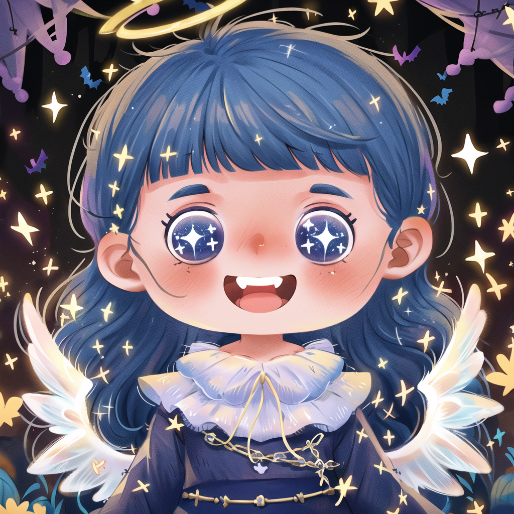 03439-2315344790-_lora_lbtx-013_0.7_,lbtx,1girl,solo,halloween,blue hair,smile,bangs,open mouth,blue eyes,long hair,wings,halo,blunt bangs,teeth,.png